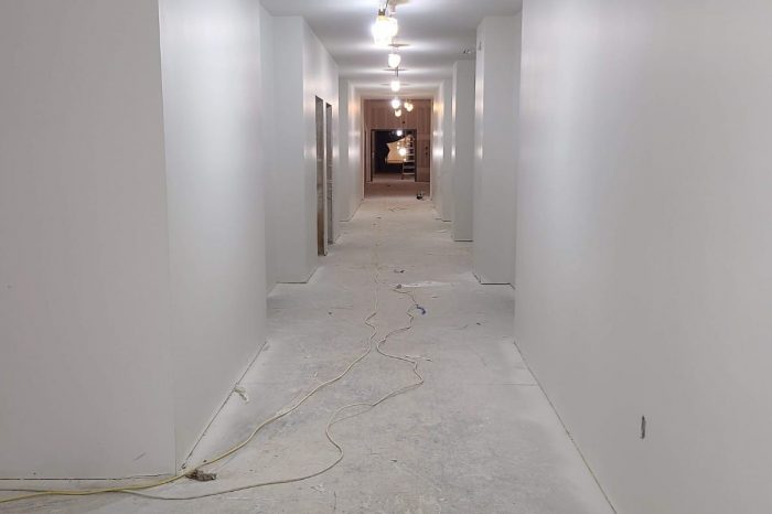 hallway process drywall